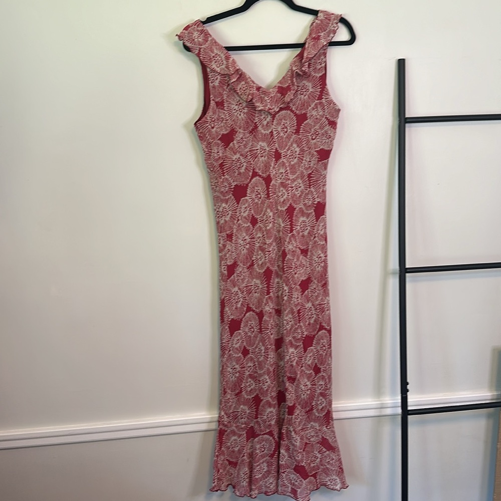 Vintage Y2K Jonathan Martin Patterned flowy Silk Midi Dress - Picture 4 of 7